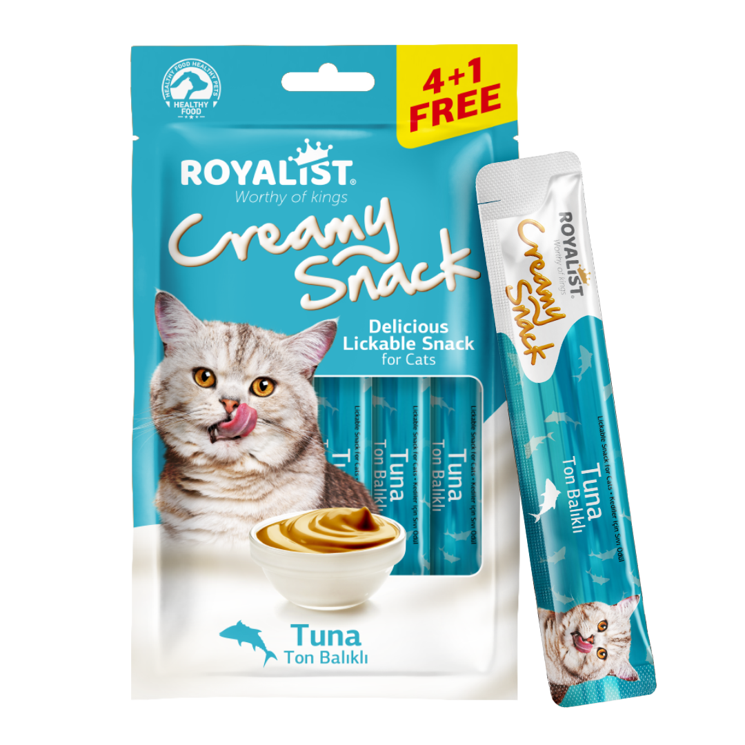 Creamy Snack pentru Pisici Royalist cu Ton 5x15g - Recompensa Cremosa si Gust Delicios
