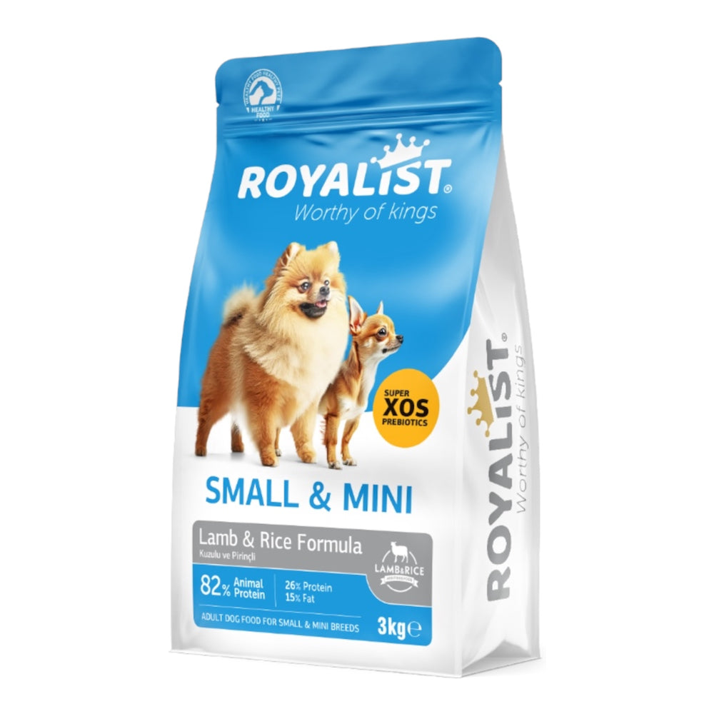 Hrana Uscata pentru Caini Adult Mini Royalist Miel si Orez 3Kg - Cu Probiotice si Fara Coloranti