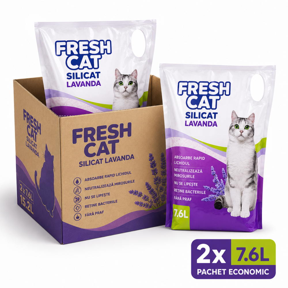 NISIP SILICAT PISICA FRESH CAT 7.6L LAVANDA