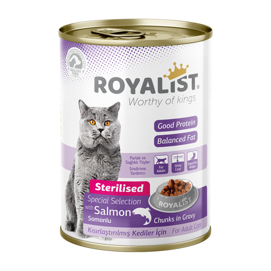 Conserva pentru Pisici Sterilizate Royalist cu Somon 400g - Hrana Umeda pentru Pisici Adult Sterilizate