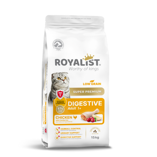 HRANA USCATA, SUPER PREMIUM, ROYALIST, PISICA ADULT, DIGESTIVE PUI, 15KG
