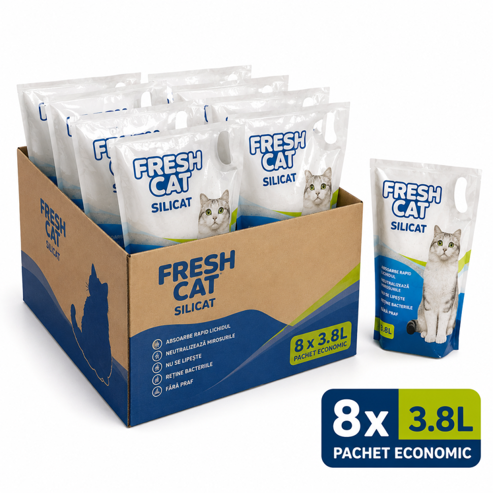 FreshCat Silicat 3.8L – Bax 8 Bucăți