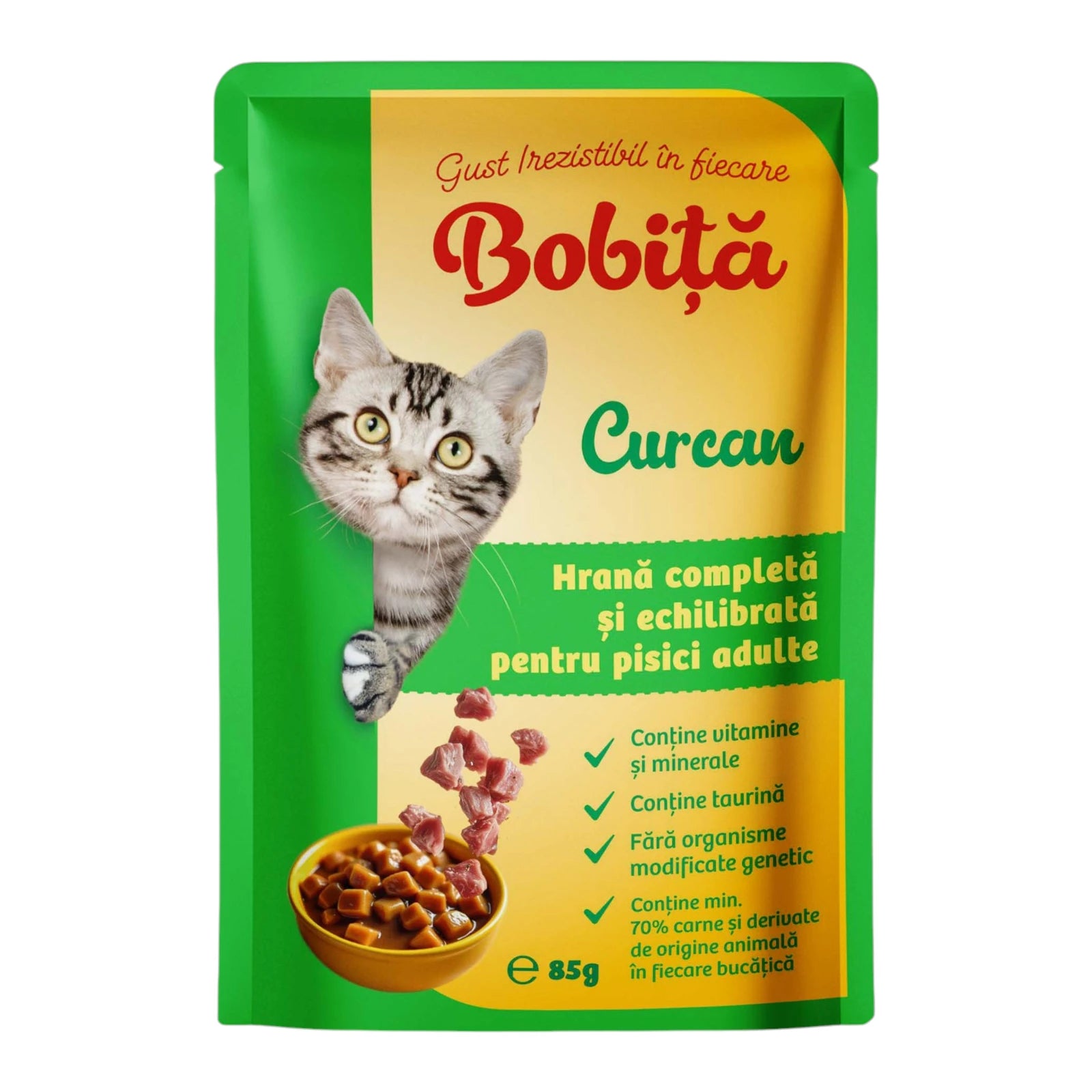 Bobita Hrana Umeda Pisici Carne de Curcan 85g – Gust și Sănătate