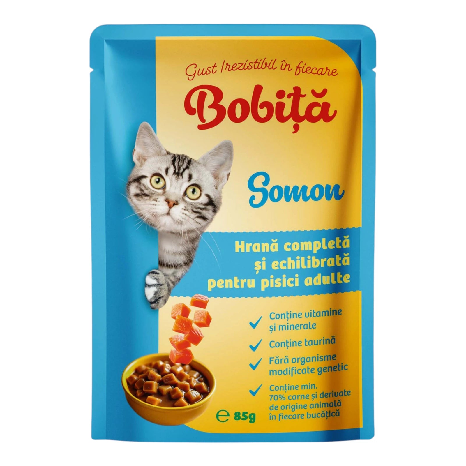 Bobita Hrana Umeda Pisici cu Carne de Somon 85g - Nutriție Completă