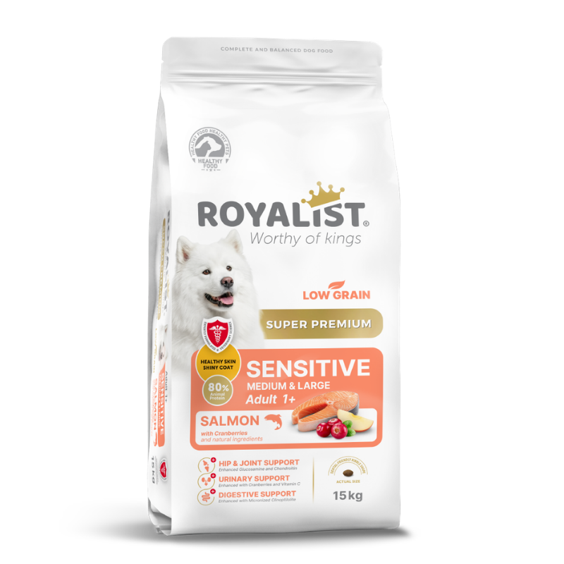 Hrana Uscată Royalist Adult Sensitive Somon și Orez 15Kg pentru Câini