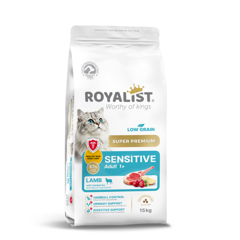Hrana Uscată Royalist Adult Sensitive cu Miel 15Kg pentru Pisici